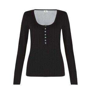 Altuzarra for Target Henley top Sheer Back Dot Tulle Sz M Black Y2K Bella swan